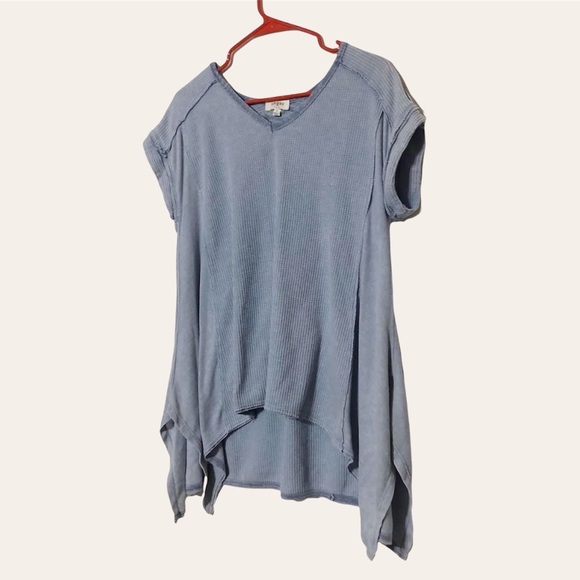 Umgee Draped Thermal Knit Top - Picture 2 of 9